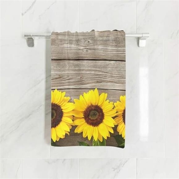 Soft Hand Towels, Sunflowers Highly Absorbent Hand Towels for Bathroom - Picture 5 of 5